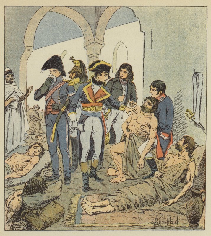 Bonaparte besøker pestofrene i Jaffa av after Louis Charles Bombled