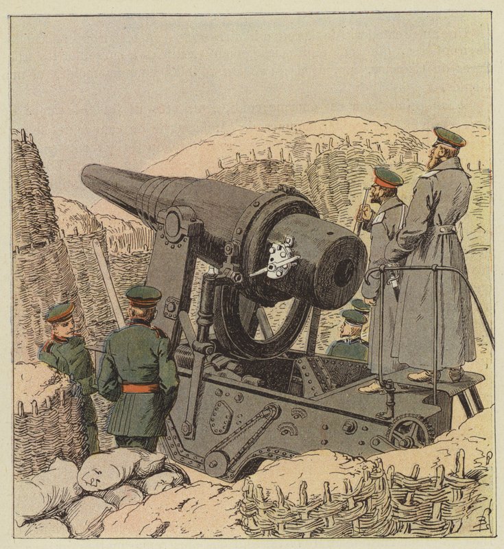 Russisk 9 tommers sidepistol av after Louis Charles Bombled