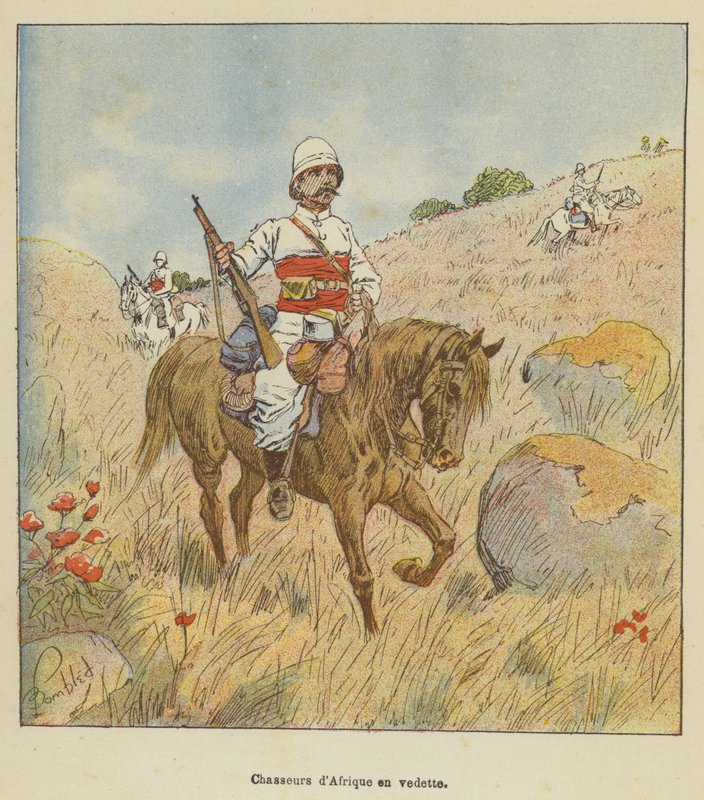 omtalte jegere fra Afrika av after Louis Charles Bombled