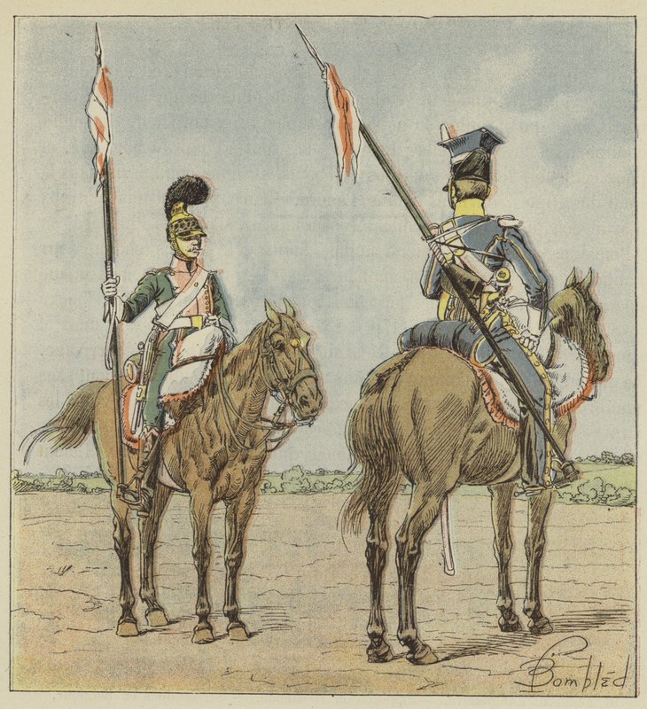 Lette hester, franske lansere, polakker av after Louis Charles Bombled