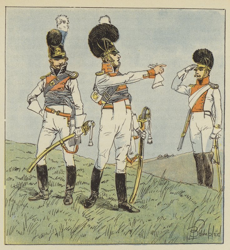 Oberst av lette hester, bayersk offiser, oberst av dragoner av after Louis Charles Bombled