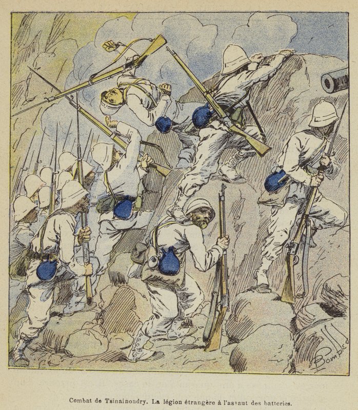 Slaget ved Tsinainondry, Fremmedlegionen har angrepet batteriene av after Louis Charles Bombled