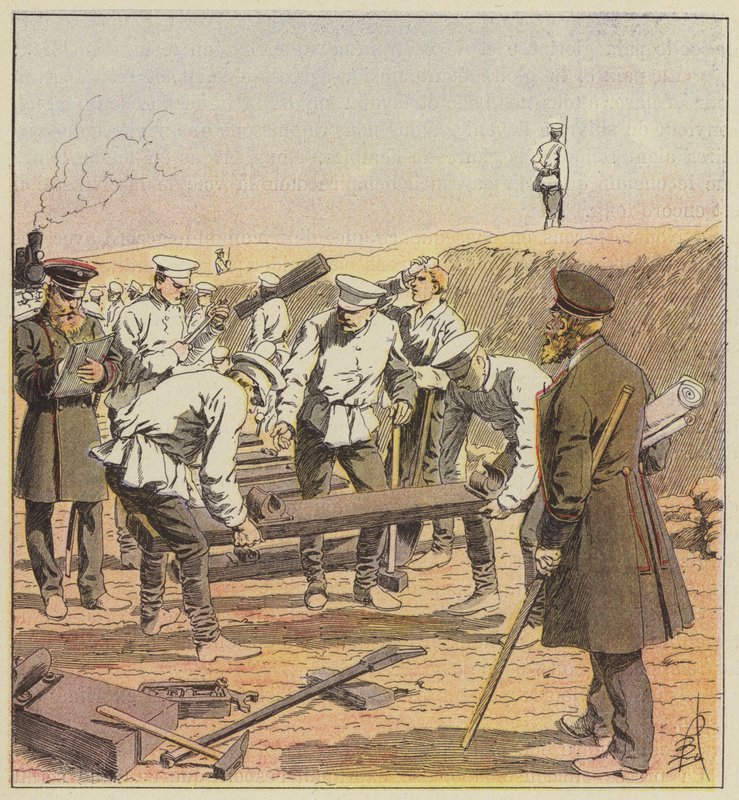 Bygging av det transsibirske av after Louis Charles Bombled