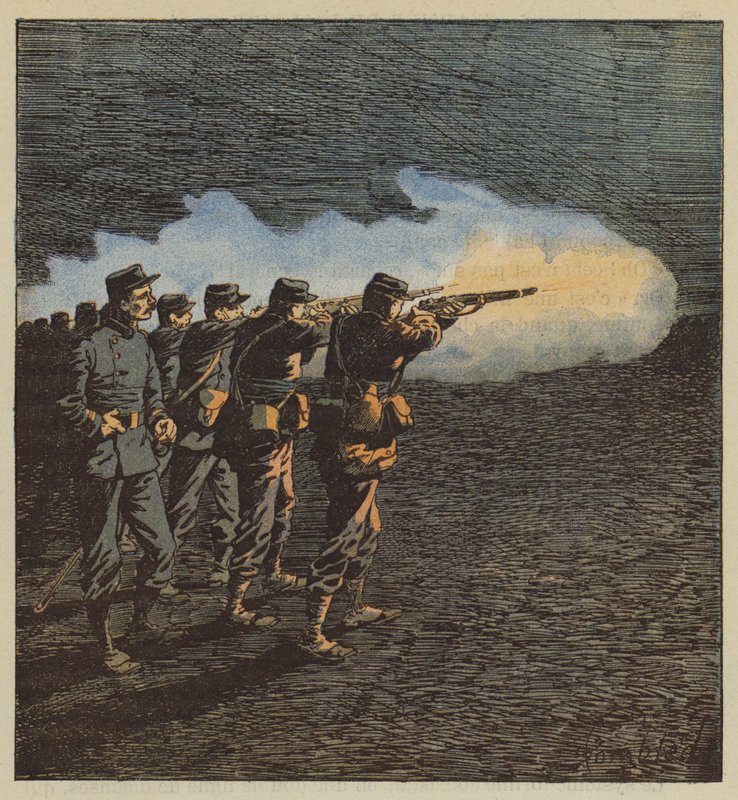En hjelpende hånd fra kaptein Chabrillat i Santilly av after Louis Charles Bombled