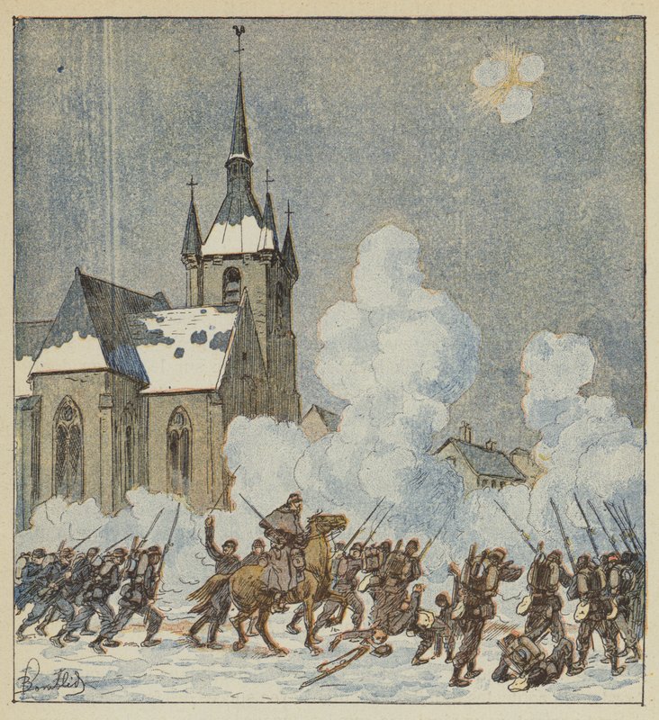 Defense of Patay by the 75th Mobiles av after Louis Charles Bombled