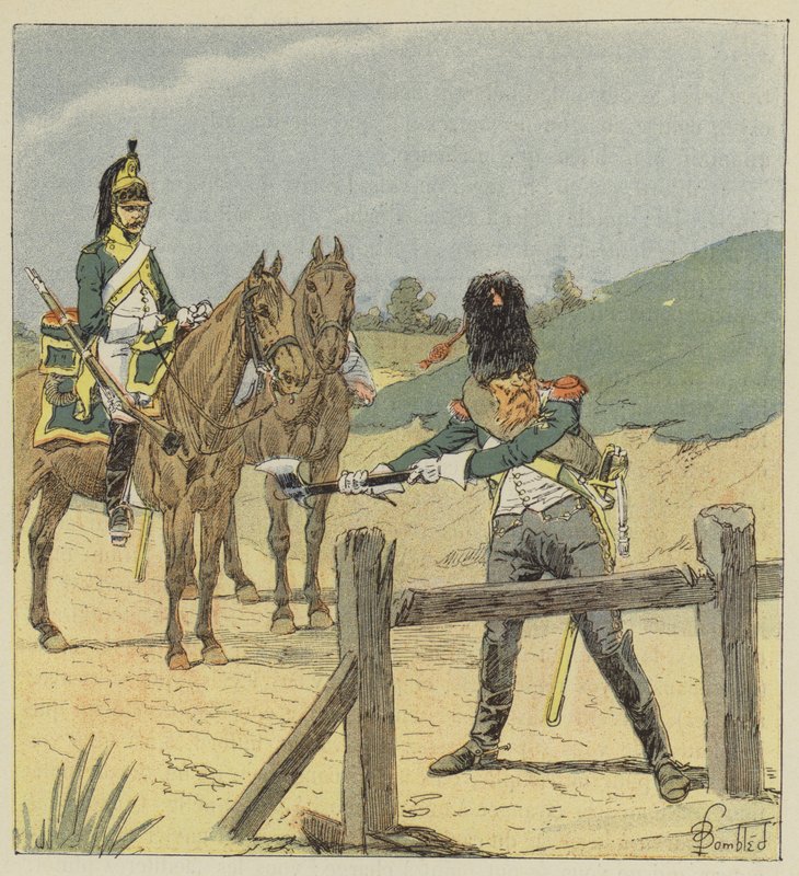 Drage og drage sapper av after Louis Charles Bombled