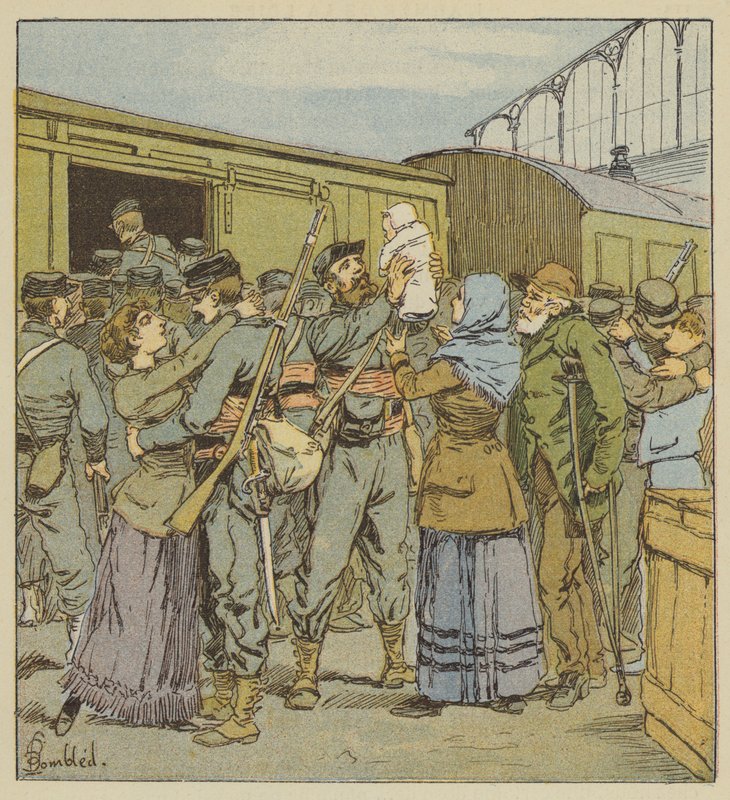 Boarding av franc-tireurs i Paris av after Louis Charles Bombled