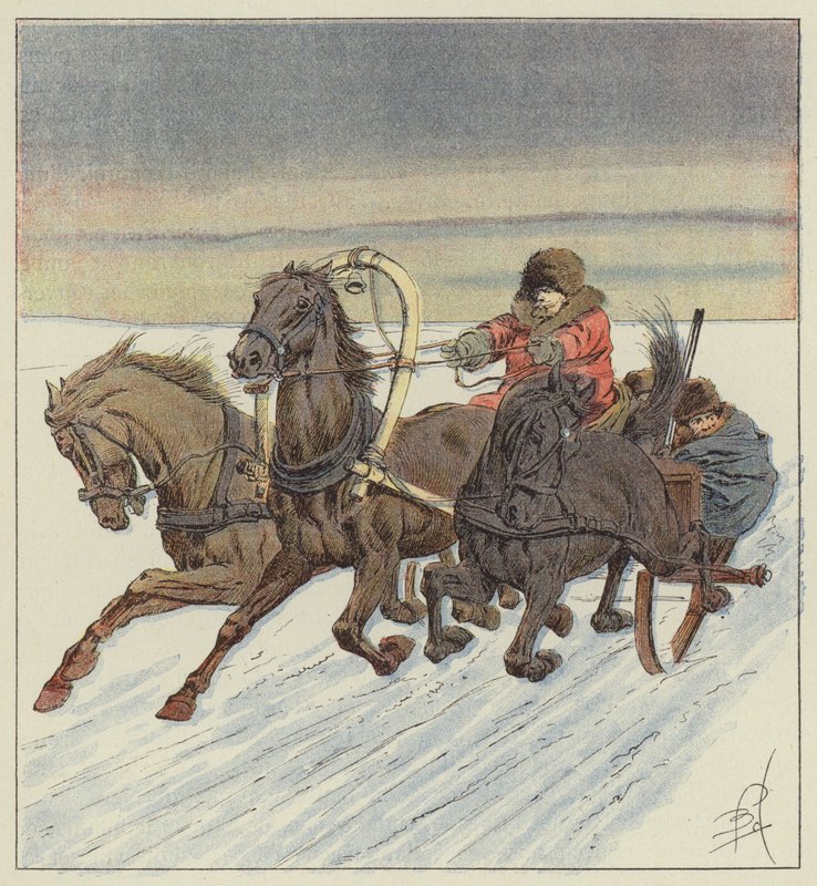 I troika på Baikal av after Louis Charles Bombled