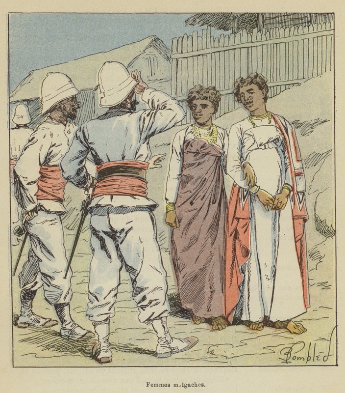 Madagaskar kvinner av after Louis Charles Bombled