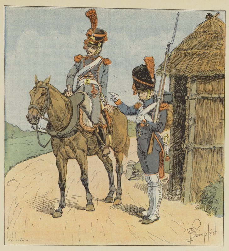 Imperial Guard, fotartilleri og artilleritog av after Louis Charles Bombled