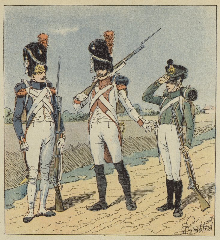 Imperial Guard, Grenadiers, 1. regiment, 2. regiment, avdelinger av after Louis Charles Bombled