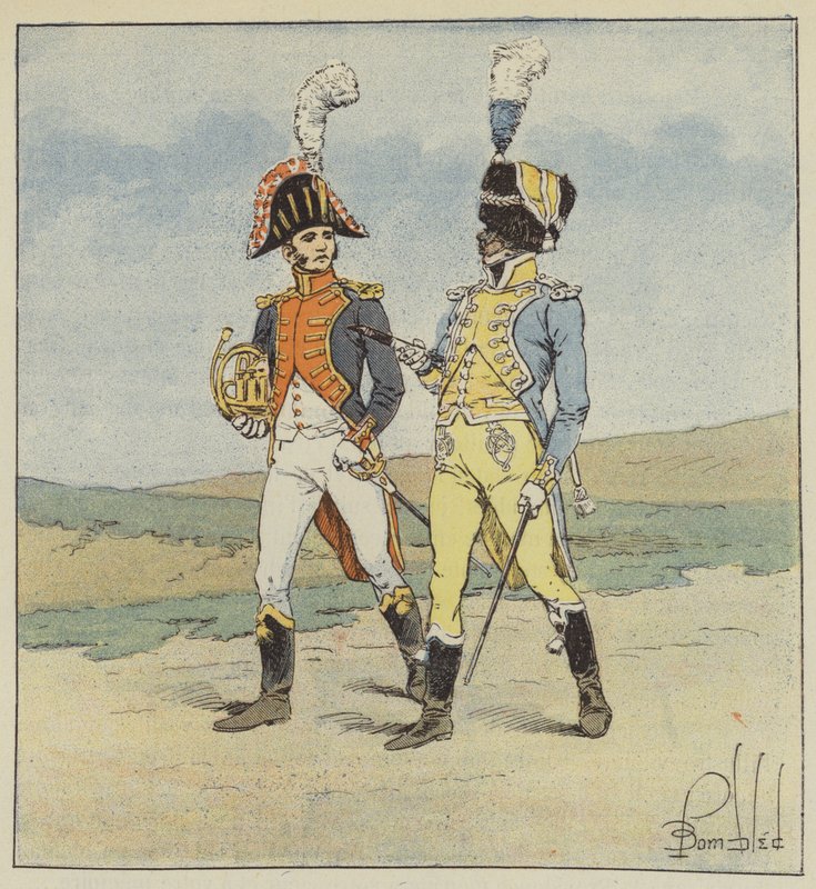 Imperial Guard, musikere fra 1. og 2. grenaderregimenter av after Louis Charles Bombled