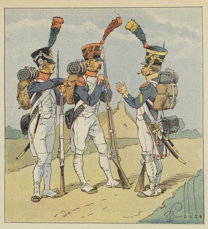 Linjeinfanteri, Fusilier, Grenadier, Voltigeur av after Louis Charles Bombled