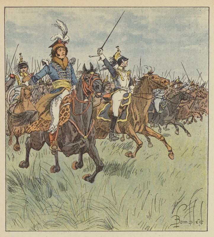 Aldri, i spissen for et kavaleri, så vi noen så strålende, modigere, mer bestemt. av after Louis Charles Bombled