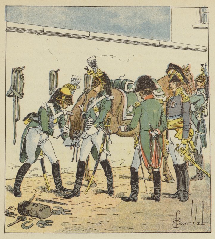 Keiseren inspiserer skolen til Saint-Germain av after Louis Charles Bombled