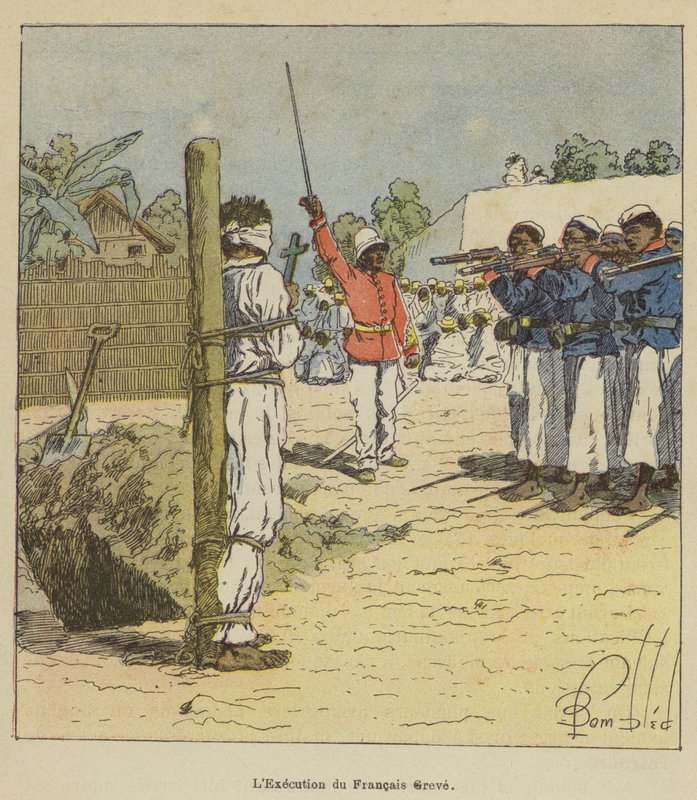 Henrettelse av franske Greve av after Louis Charles Bombled
