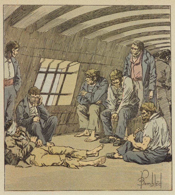 De fleste av våre gode sjømenn var fanger i England av after Louis Charles Bombled