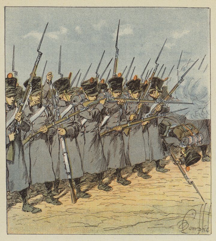 Den tapre ungdommen han befaler, veier opp for alt av after Louis Charles Bombled