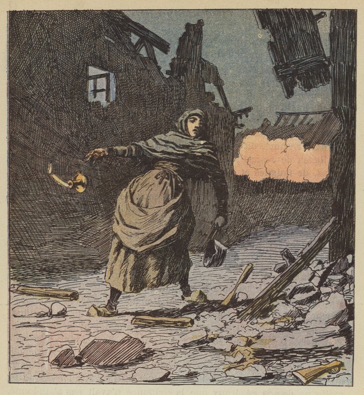 Enken Perrochon dør i Freteval av after Louis Charles Bombled