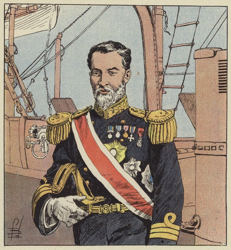 Admiral Togo, øverstkommanderende for den japanske kaderen foran Port-Arthur av after Louis Charles Bombled