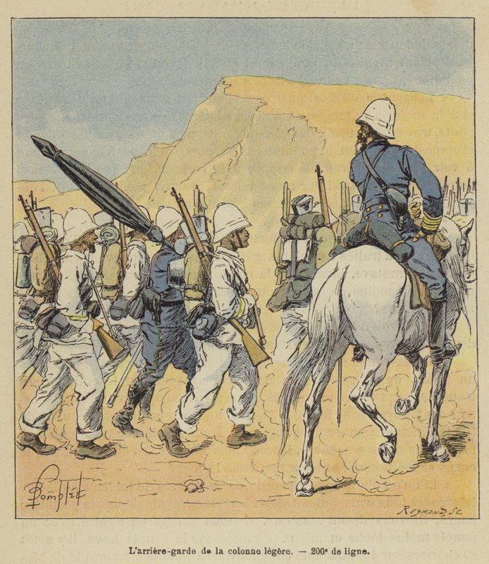Bakvakten til lyssøylen, 200. linje av after Louis Charles Bombled