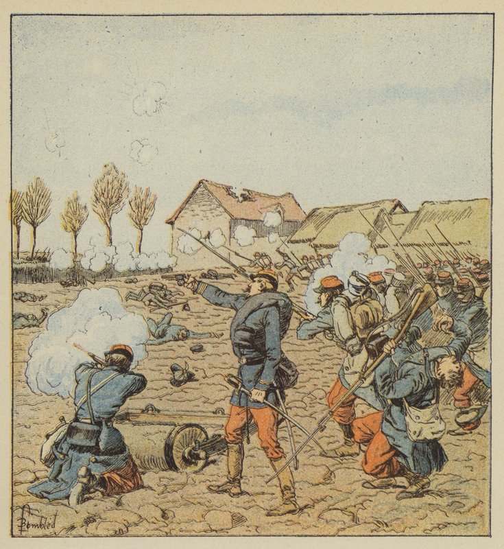 Lassaut fra Cleomont Farm av after Louis Charles Bombled