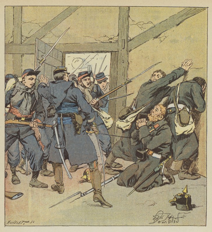 Angrepet på Villejouan av kommandør Fouilhade av after Louis Charles Bombled