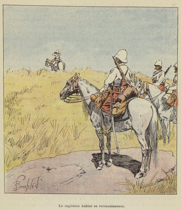 Kaptein Aubier på rekognosering av after Louis Charles Bombled