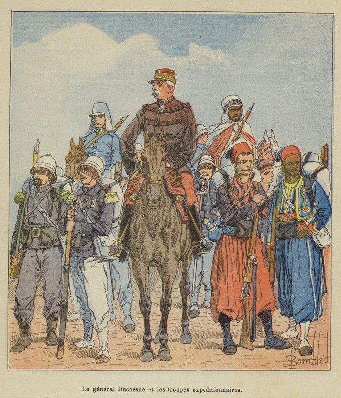 General Duchesne og ekspedisjonstroppene av after Louis Charles Bombled