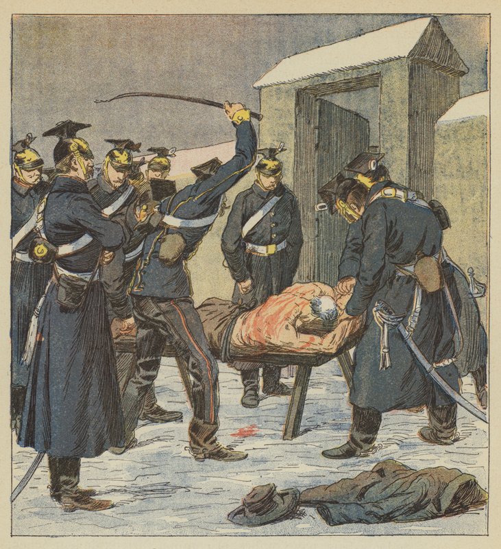 Borgermesteren i Villiers pisket til han blødde etter ordre fra en prøyssisk offiser av after Louis Charles Bombled