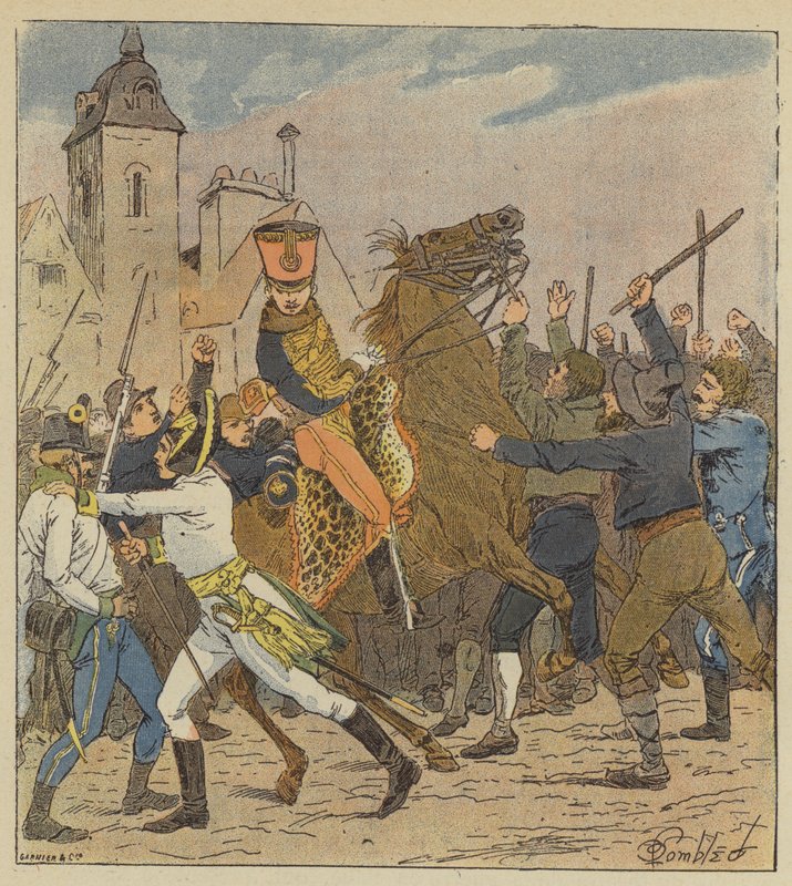 Parlamentarikeren til marskalk Lannes, mishandlet av befolkningen i Wien av after Louis Charles Bombled