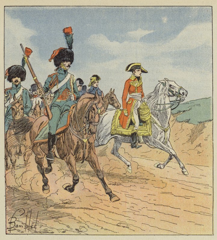 Den første konsulen og de konsulære vaktjegere, vakter av after Louis Charles Bombled