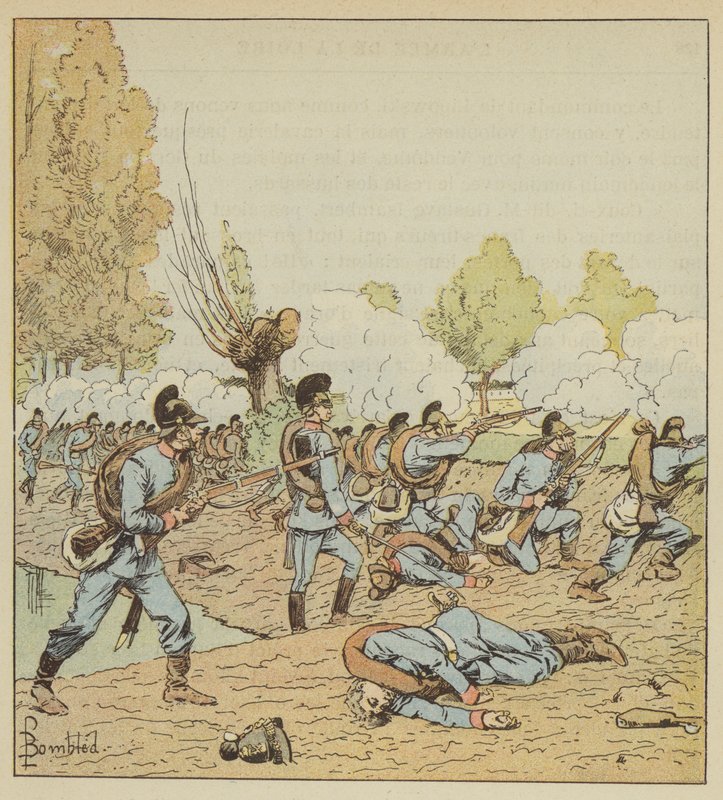 Tyskerne angriper Dames-Blanches-parken av after Louis Charles Bombled