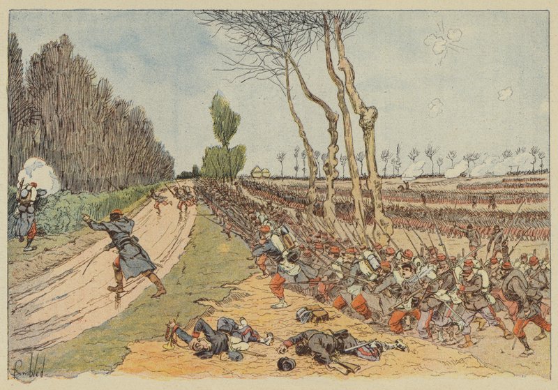 Franskmennene tar Coulmiers Park av after Louis Charles Bombled