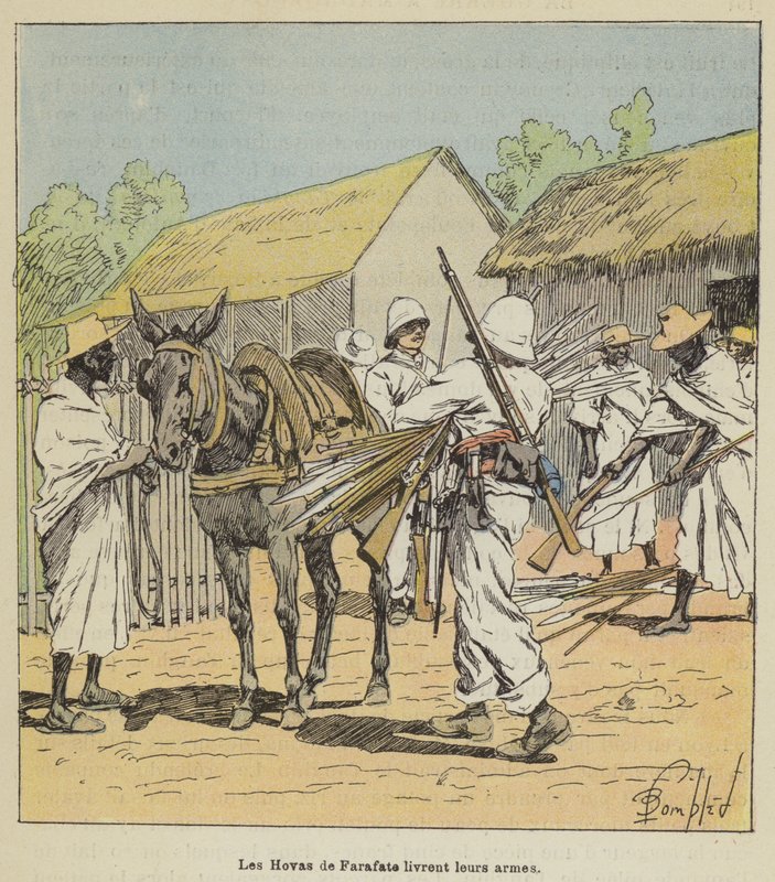 Hovas fra Farafate leverer våpnene sine av after Louis Charles Bombled
