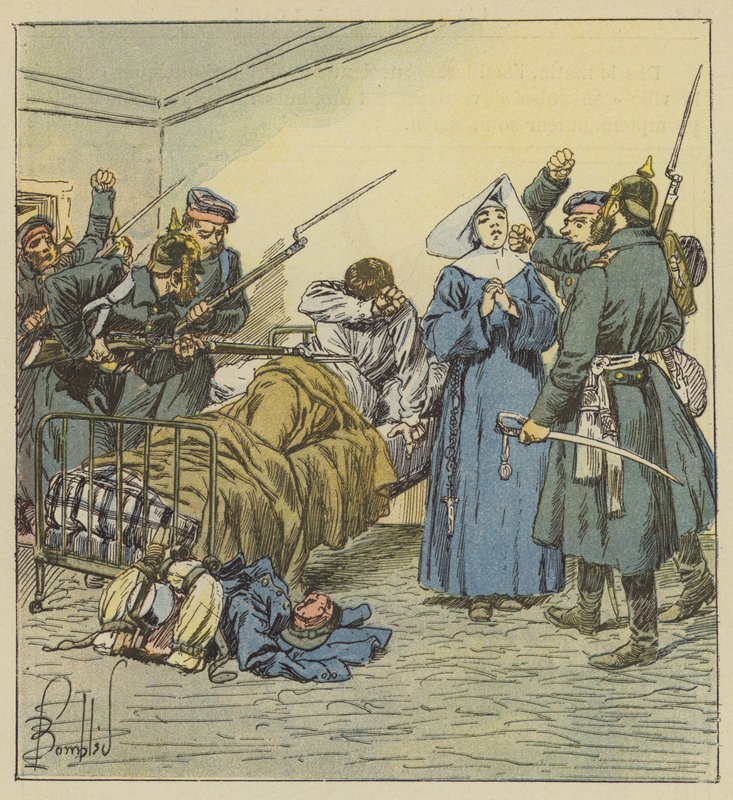 Preussen ved Boulevard Negrier ambulansen av after Louis Charles Bombled