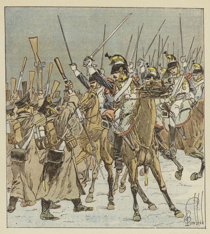 Kurasserne i Doumerc tar 1800 russere til fanger av after Louis Charles Bombled