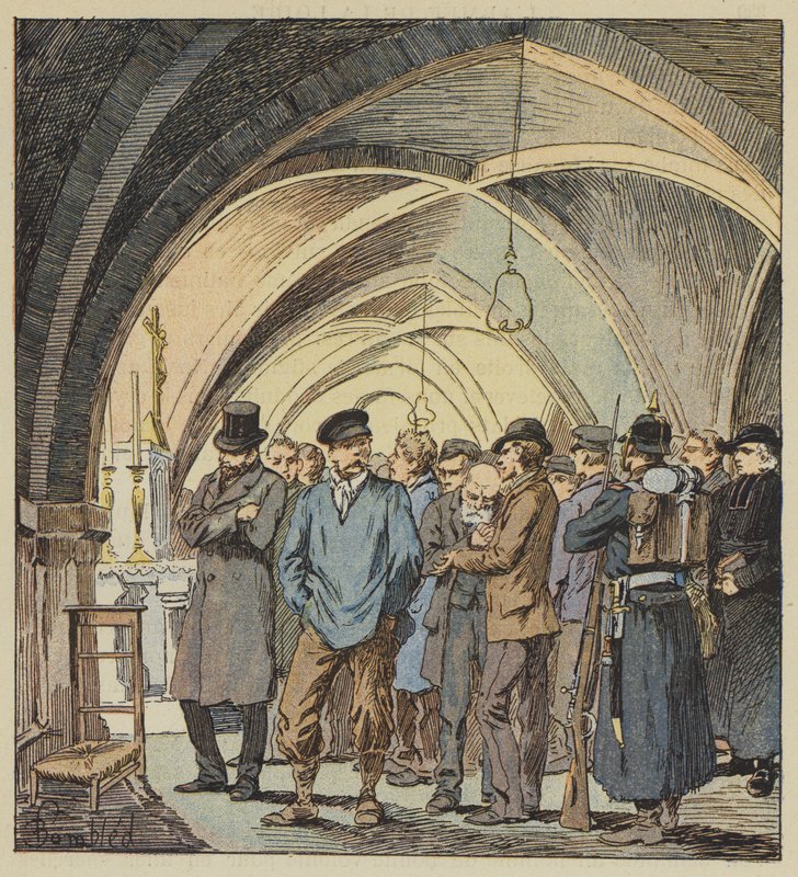 Gislene i krypten til Beaune-la-Rolande av after Louis Charles Bombled