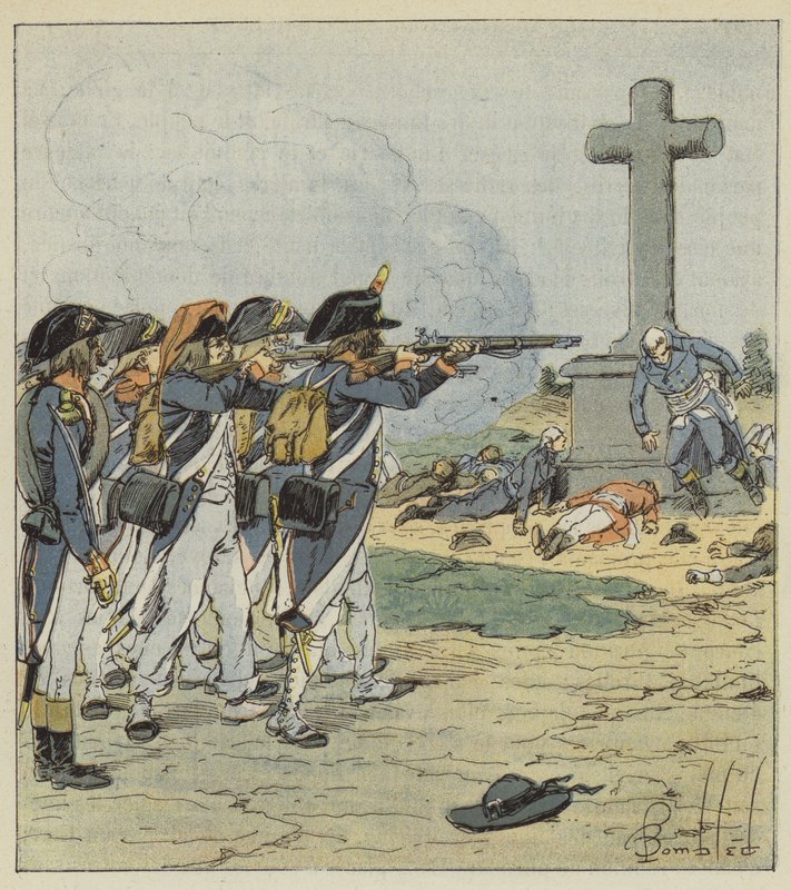 Tre fjerdedeler av den franske adelen ble dermed ødelagt. av after Louis Charles Bombled