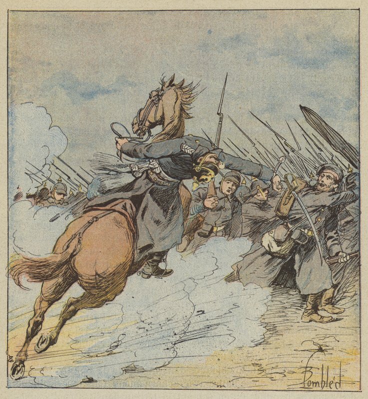 Oberst de Kontskis død av after Louis Charles Bombled