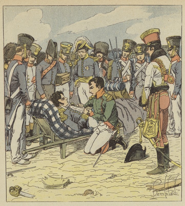 Napoleon og den døende marskalk Lannes av after Louis Charles Bombled