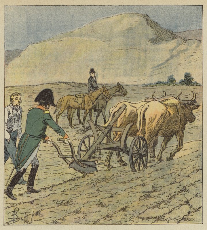 Napoleon pløyer en fure av after Louis Charles Bombled