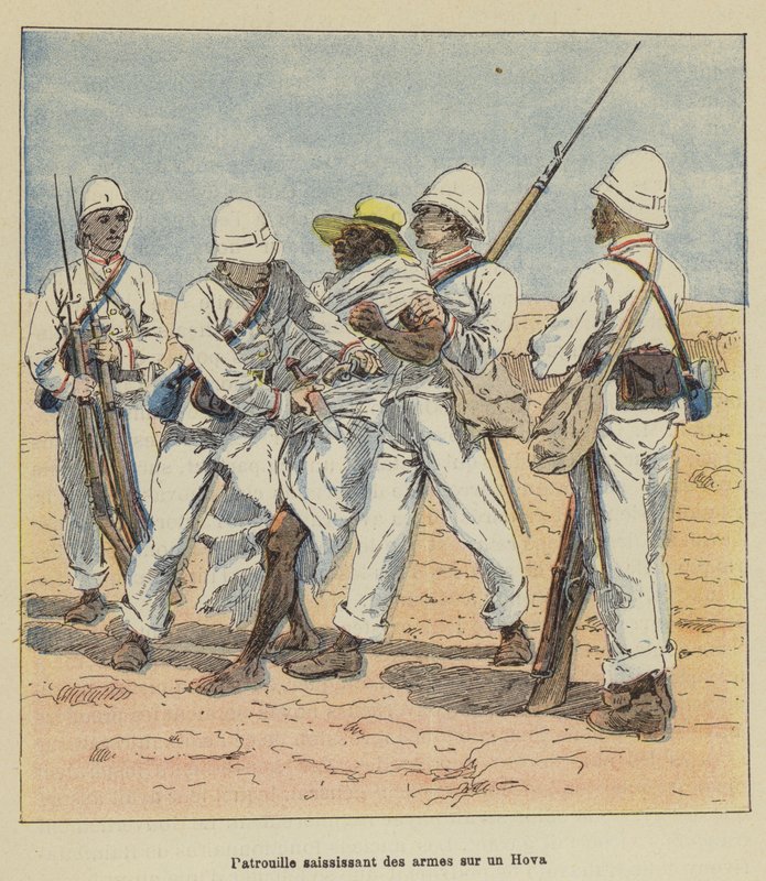 Patruljer griper våpen fra en Hova av after Louis Charles Bombled