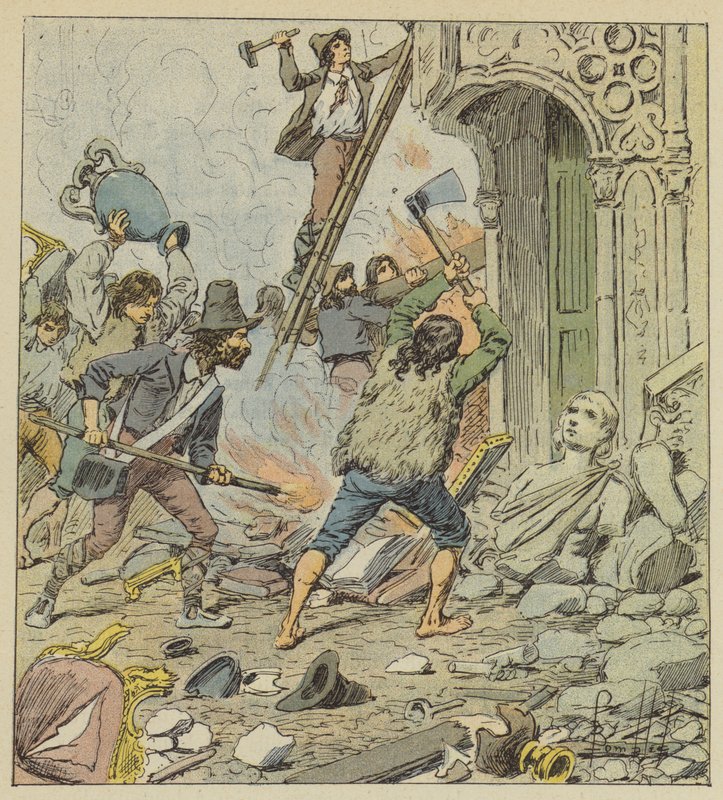 Plyndring av Roma av after Louis Charles Bombled