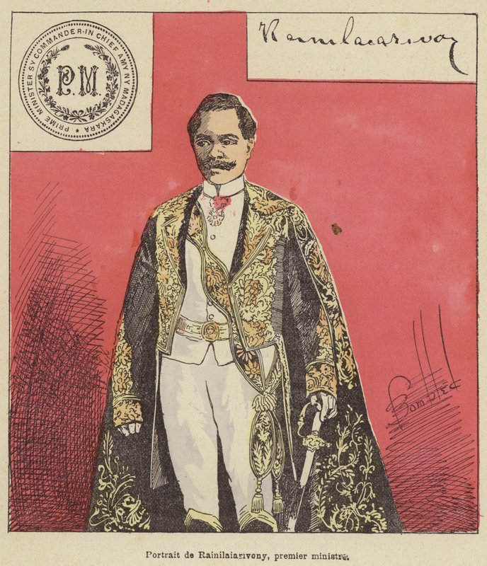 Portrett av Rainilaiarivony, statsminister av after Louis Charles Bombled
