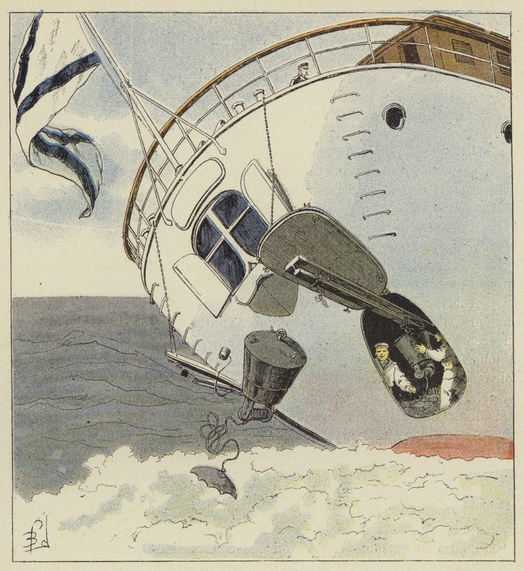 Legge undervannsminer av after Louis Charles Bombled
