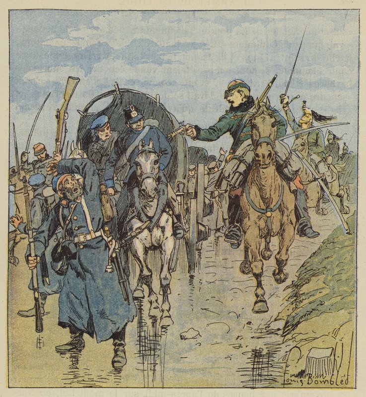 Fangst av en tysk konvoi av after Louis Charles Bombled