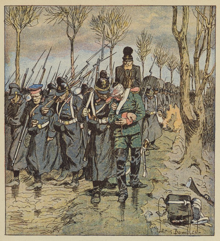 Tyskernes tilbaketrekning av after Louis Charles Bombled