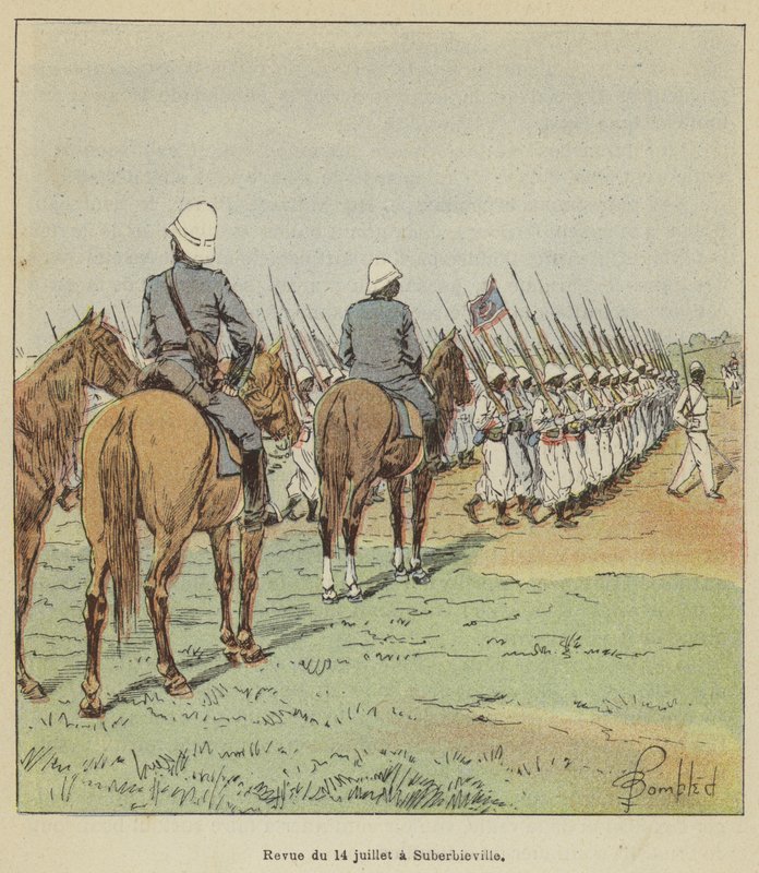 Anmeldelse av 14. juli i Suberbieville av after Louis Charles Bombled