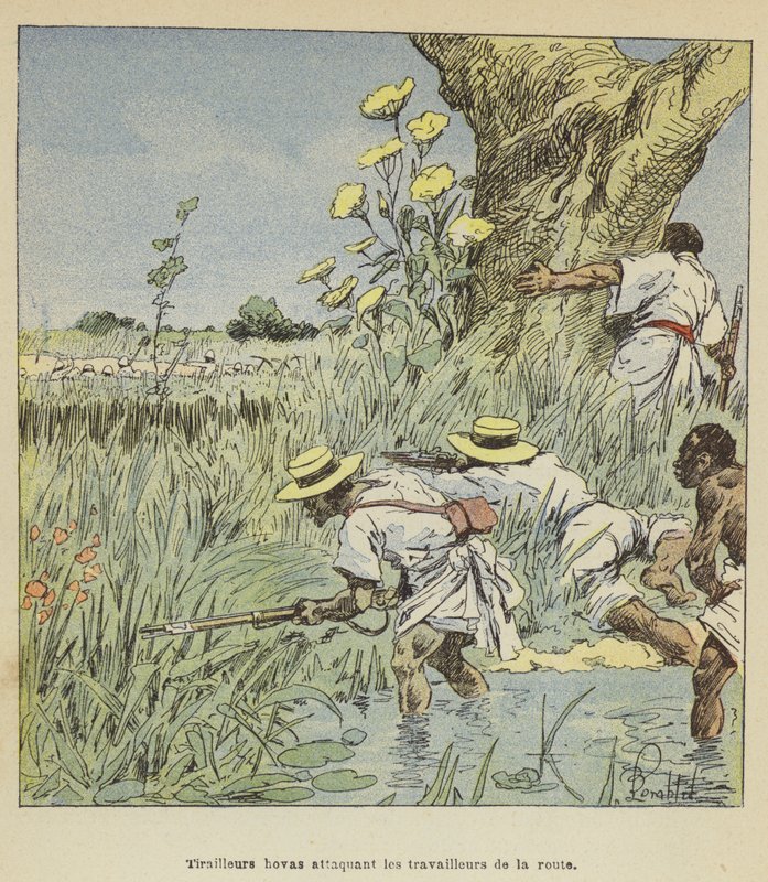 Hova trefninger angriper veiarbeidere av after Louis Charles Bombled